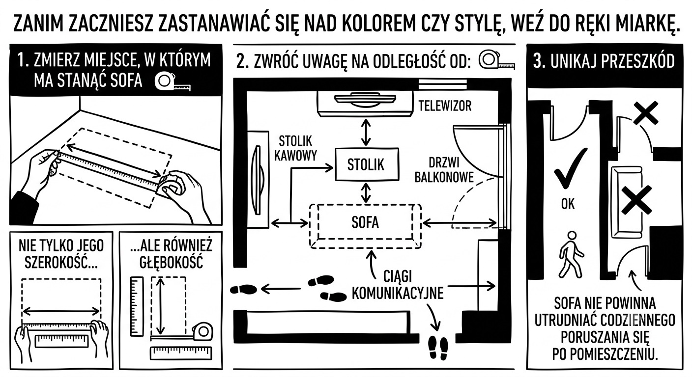 Schemat planowania rozmieszczenia w salonie